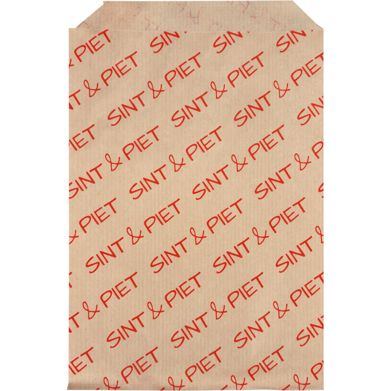 Fourniturenzakje met Sint & Piet design, 15×22 cm, decoratief zakje voor het verpakken van kleine Sinterklaascadeaus.