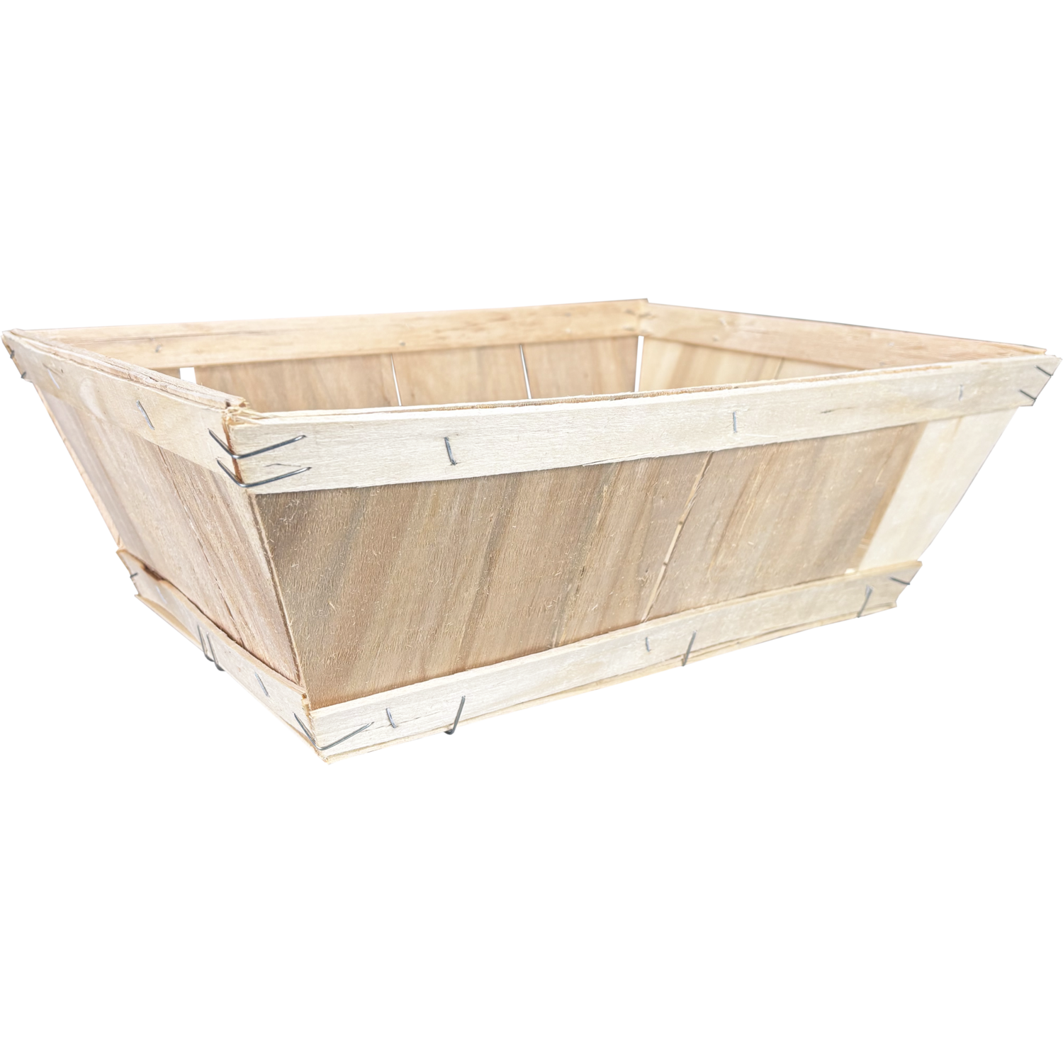 Grote vierkante houten mand 42,5x30x13,5 cm, draagkracht 10 kg