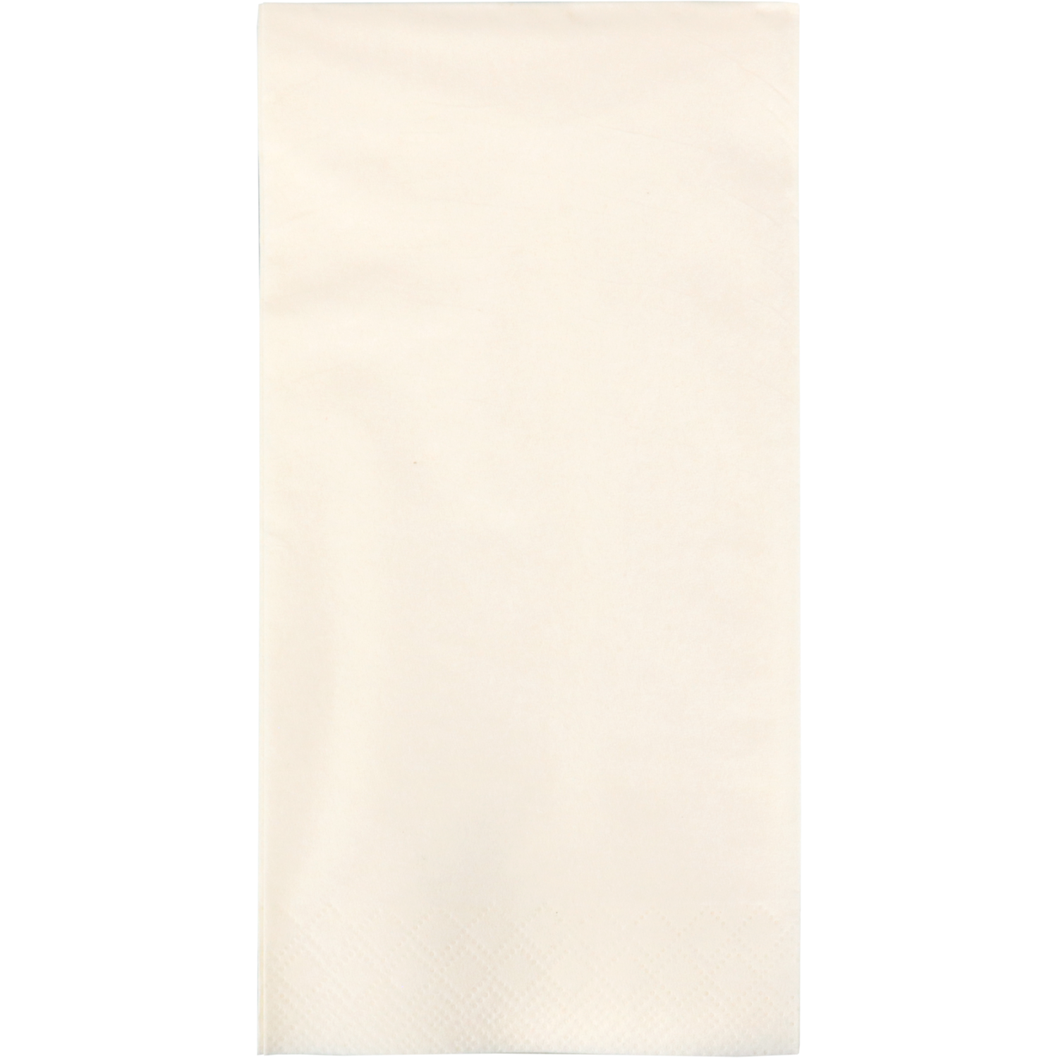 3-laags crèmekleurig cellulose servet van 40 x 40 cm met 1/8-vouw voor horeca en catering.