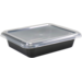 Depa® Container, PP, 1 compartment, menu container, 227x178x49mm, schwarz/Transparent