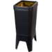 Bonton Circubin, Afvalbak, Open deksel, gerecycled PP, 40l, 76x30x41cm, zwart