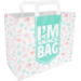 I'M Concept Bag, I'M a SNACK, Paper, flat paper handles, 32xSide fold 16x27cm, snack carrier bag , white