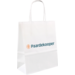 Bag, Your own printing, 1 zijde, Paper, twisted-paper cord, 18xSide fold 8x22cm, carrier bag, white