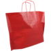 Bag, Paper, twisted-paper cord, 46x31.5cm, bottom pleat 15cm, carrier bag, red