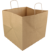 Bag, Paper, twisted-paper cord, 36.5xSide fold 33x32cm, paper carrier bag, brown 