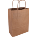 Tas, Kraftpapier, gedraaid papieren koord, 18x 8x24cm, draagtas, bruin