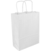 Tas, Kraftpapier, gedraaid papieren koord, 18x 8x24cm, draagtas, wit