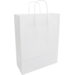 Tas, Kraftpapier, gedraaid papieren koord, 32x 12x41cm, draagtas, wit