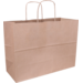 Tas, Kraftpapier, gedraaid papieren koord, 35x 14x26cm, draagtas, bruin