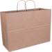 Bag, Kraft paper, twisted-paper cord, 45xSide fold 17x33cm, carrier bag, brown 