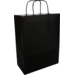 Tas, Kraftpapier, gedraaid papieren koord, 26x 12x35cm, draagtas, zwart