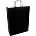 Tas, Kraftpapier, gedraaid papieren koord, 32x 12x41cm, draagtas, zwart