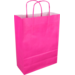 Tas, Kraftpapier, gedraaid papieren koord, 24x 11x33cm, draagtas, roze