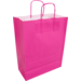 Tas, Kraftpapier, gedraaid papieren koord, 26x 12x35cm, draagtas, roze