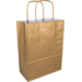 Sac, Papier kraft , cordon en papier torsadé, 18x 8x22cm, sac à emporter, or