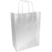 Tas, Kraftpapier, gedraaid papieren koord, 24x 11x33cm, draagtas, zilver