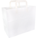 Tasche, Papier, flacher Papier-Handgriff, 32x 16x27cm, tragetasche, weiß