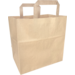 Tas, Papier, platte handgreep, 26x 16x26cm, draagtas, bruin