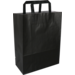 Tasche, Papier, flacher Papier-Handgriff, 26x 12x35cm, tragetasche, schwarz