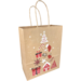 Kleine papieren draagtas met kerstboomprint, 18x8x22 cm, 90 grams – geschikt voor kleine geschenken.