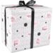 Geschenkpapier, 50cm, 100m, 80gr/m², Party time, wit/zwart/roze
