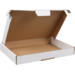 SendProof® Shipping box, A5, corrugated cardboard, 220x155x28mm, with flap, single corrugation, white