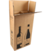 SendProof® Wijnverzenddoos, golfkarton, 204x108x368mm, 2 flessen, bruin/zwart