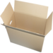  American folding box, corrugated cardboard, 625x310x325mm, double bottom and handles, double corrugation, brown 