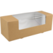  Cake box, cardboard + PET, 25x10x9cm, with window, brown 