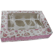  Cupcake vensterdoos, carton + PET, 360x250x80mm, wit/roze