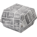 Behälter, Katon + Lackbeschichtung , Pubchalk, hamburgerschale, 120x120x100mm, weiß/Grau