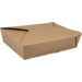 Fold-Pak Container, Cardboard + PE, 1470ml, asian meal container, 216x159x48mm, brown 