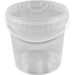 Bak, PP, 1180ml, Ø133mm, met hengsel, incl. deksel, transparant