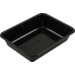 Barquette, CPET, non compartimentée, boîte repas, 228x178x50mm, noir