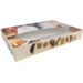  Cateringschachtel, Bon appetit, karton + PLA, 250x358x76mm, mit Fenster, weiß