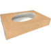  Cateringdoos, karton + PET, 460x310x80mm, met venster, bruin/wit