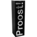 Flesdoos, Proost!, golfkarton, 1 fles, 95x95x330mm, zwart/zilver
