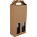 Bottle carrier cardboard, Basic line, 2 bottles, corrugated cardboard, brown 