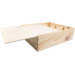Wine box, 3 bottles, sliding lid, 340x276x85mm, wood, natural