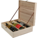 Wine box, wood , 3 bottles , met verlijmde schotjes, 340x295x95mm, 