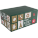Compacte kerstpakketdoos met tegelprint, formaat 31x20x14 cm – FSC-gecertificeerd karton, ideaal voor kleine geschenkpakketten.