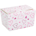 Ballotin, Hearts, cardboard + PP, 150gr, 89x60x55mm, white