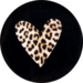 Label, Gift label, paper, Tijgerprint Hart, ∅35mm, 