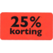Label, Sale/Reduced label, paper, 25% discount, permanent, 47x25mm, fluor/red