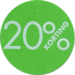 Etiket, Reclame-etiket, papier, 20% korting, permanent, ∅30mm, groen