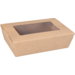 Depa Barquette, Carton + PE + revêtement PE, avec fenêtre, boîte à repas, 150x100x45mm, brun