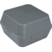 Circ Behälter, PP, reusable, hamburgerbox, 115x115x82mm, grau