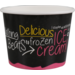 Cup, ice-cream tub, cardboard + PE, 300ml, 12oz, Ø 101mm, 77mm, zwart/roze