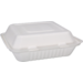 Depa Behälter, Bagasse (Zuckerrohrpulpe), 3-Fach, 1200ml, essensbox, 23x23x7.8cm, weiß