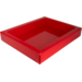  Chocoladeletterdoos, excl. deksel, GK7, karton + PET, 175x125x35mm, Sinterklaas, rood